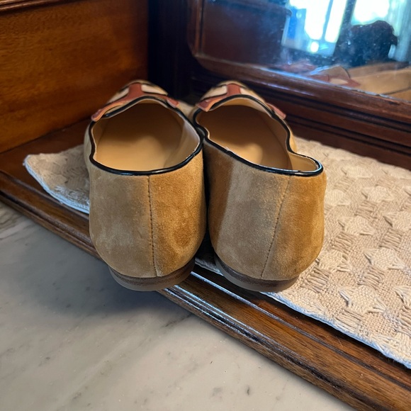 C.WONDER Classic Carlotta Tan Suede Leather Fox Motif Ballet Flats Womens Size 8 - Picture 6 of 7